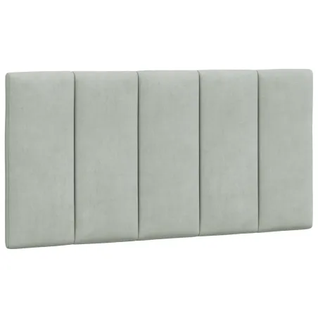 Cadre de lit sans matelas Hanko gris clair 100x200 cm velours