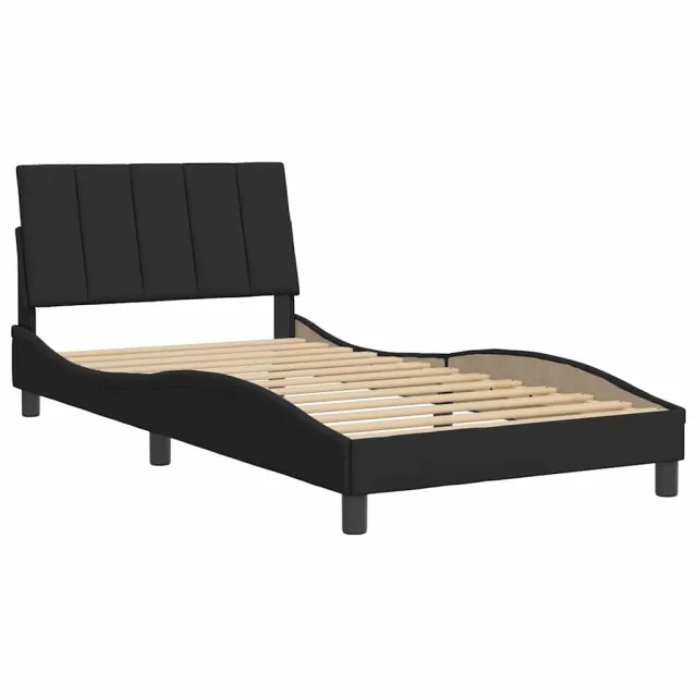 Cadre de lit sans matelas Hanko noir 100x200 cm velours