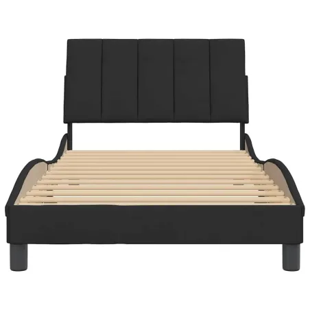 Cadre de lit sans matelas Hanko noir 100x200 cm velours