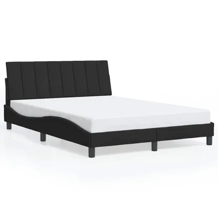 Cadre de lit sans matelas Hanko noir 120x200 cm velours 2