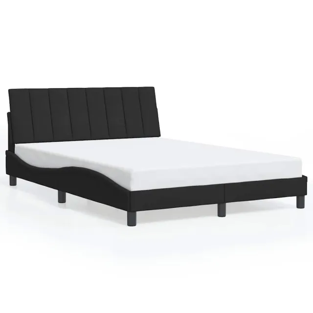 Cadre de lit sans matelas Hanko noir 120x200 cm velours