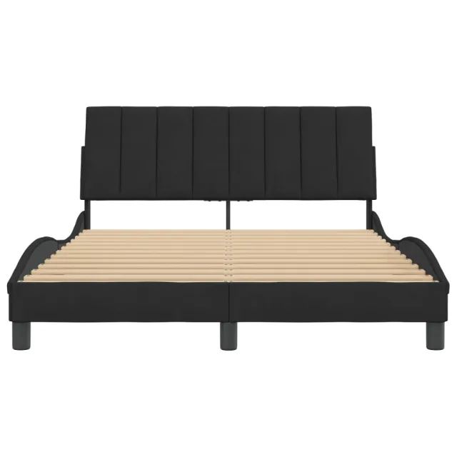 Cadre de lit sans matelas Hanko noir 120x200 cm velours