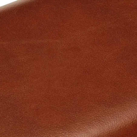 Banc saut de cheval 58 cm marron cuir véritable et manguier