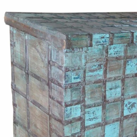 Chest Alexandra House Living Blue Iron Acacia Mango wood 46 x 86 x 130