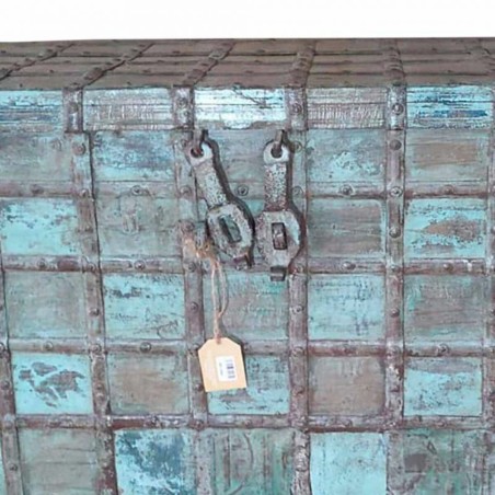 Chest Alexandra House Living Blue Iron Acacia Mango wood 46 x 86 x 130