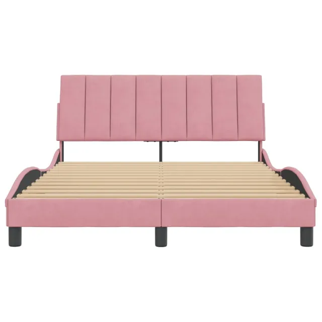 Cadre de lit sans matelas Hanko rose 120x200 cm velours