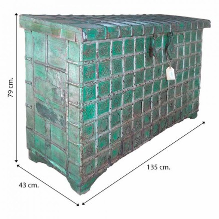 Chest Alexandra House Living Green Iron Acacia Mango wood 43 x 79 x 13 2