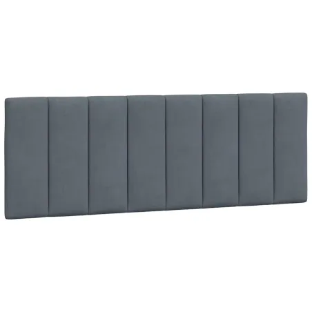 Cadre de lit sans matelas Hanko gris foncé 140x190 cm velours