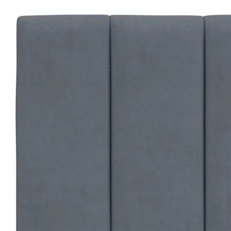 Cadre de lit sans matelas Hanko gris foncé 140x190 cm velours