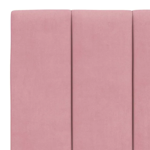 Cadre de lit sans matelas Hanko rose 140x190 cm velours