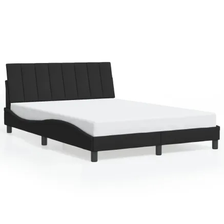Cadre de lit sans matelas Hanko noir 140x200 cm velours 2