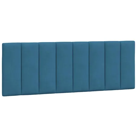 Cadre de lit sans matelas Hanko bleu 140x200 cm velours