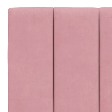Cadre de lit sans matelas Hanko rose 140x200 cm velours