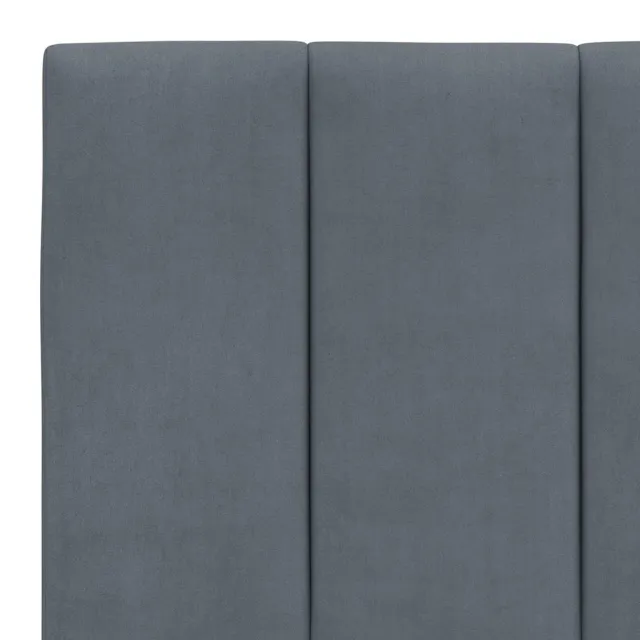 Cadre de lit sans matelas Hanko gris foncé 160x200 cm velours