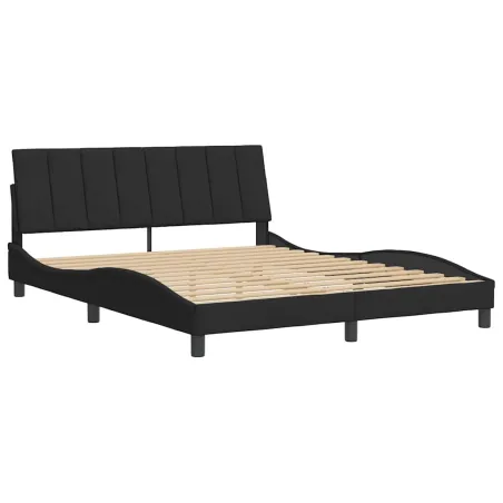 Cadre de lit sans matelas Hanko noir 160x200 cm velours