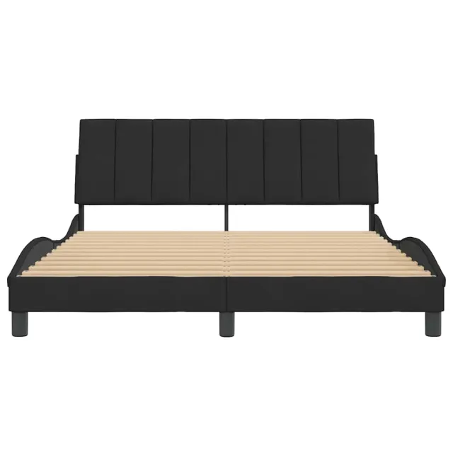 Cadre de lit sans matelas Hanko noir 160x200 cm velours