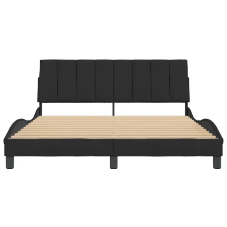 Cadre de lit sans matelas Hanko noir 160x200 cm velours