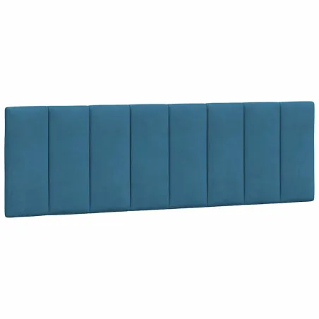 Cadre de lit sans matelas Hanko bleu 160x200 cm velours