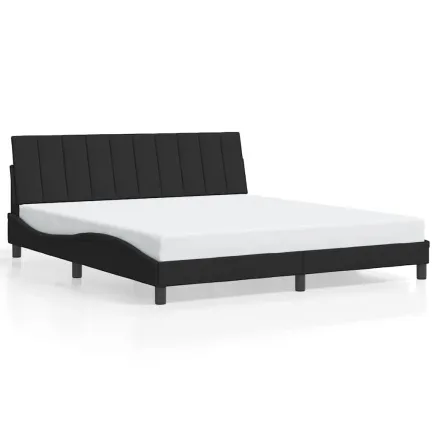 Cadre de lit sans matelas Hanko noir 180x200 cm velours 2