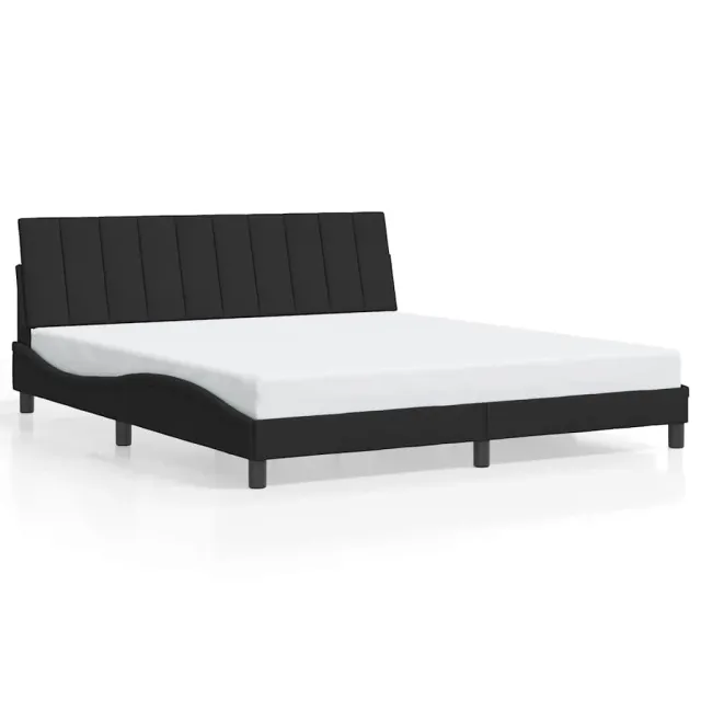Cadre de lit sans matelas Hanko noir 180x200 cm velours
