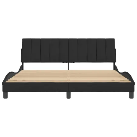 Cadre de lit sans matelas Hanko noir 180x200 cm velours