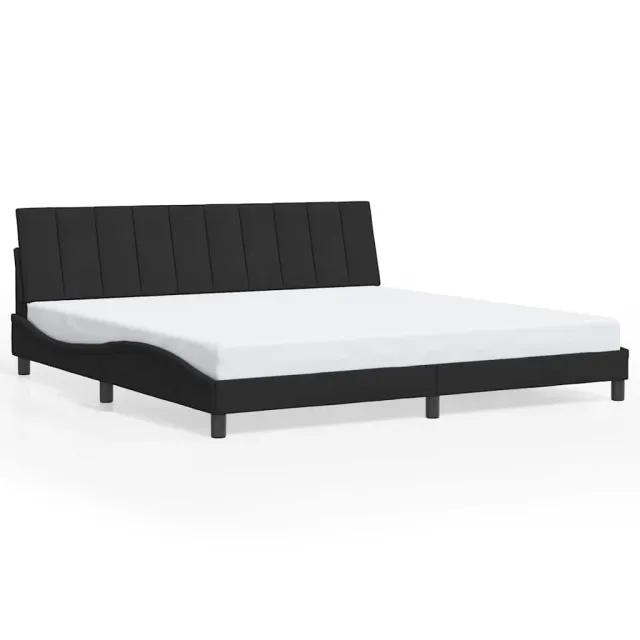 Cadre de lit sans matelas Hanko noir 200x200 cm velours