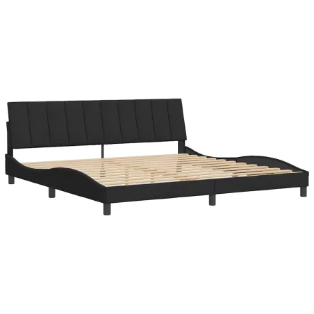 Cadre de lit sans matelas Hanko noir 200x200 cm velours