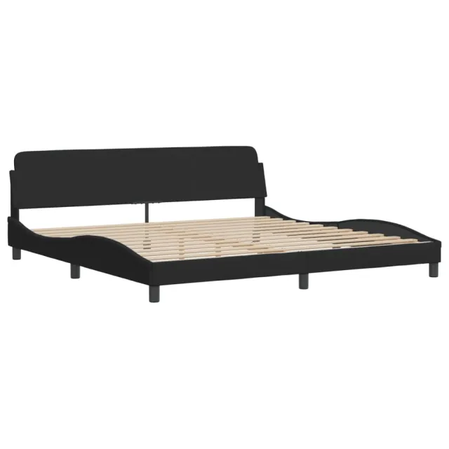 Cadre de lit sans matelas Hanko noir 200x200 cm velours