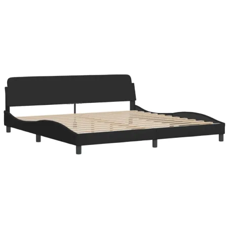 Cadre de lit sans matelas Hanko noir 200x200 cm velours