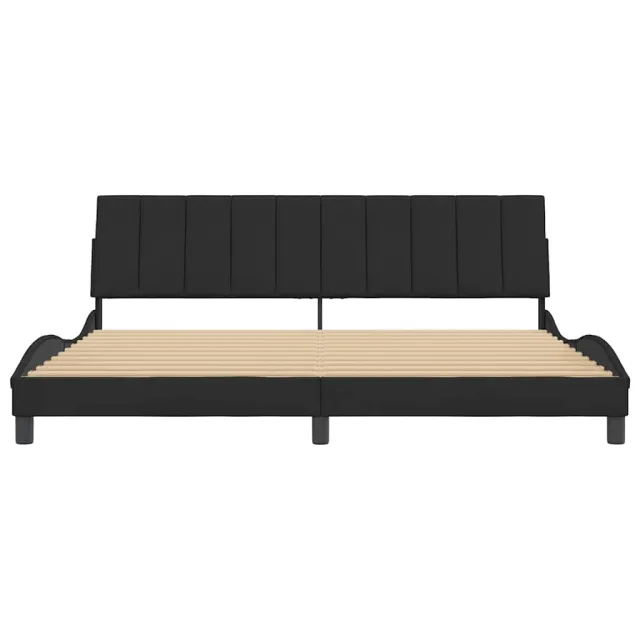 Cadre de lit sans matelas Hanko noir 200x200 cm velours
