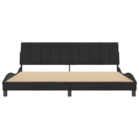 Cadre de lit sans matelas Hanko noir 200x200 cm velours
