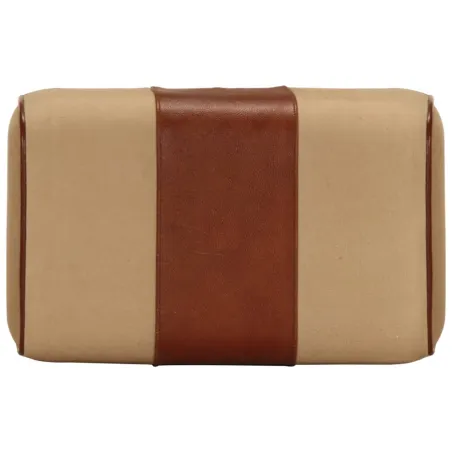 Banc saut de cheval 38 cm marron cuir véritable et manguier