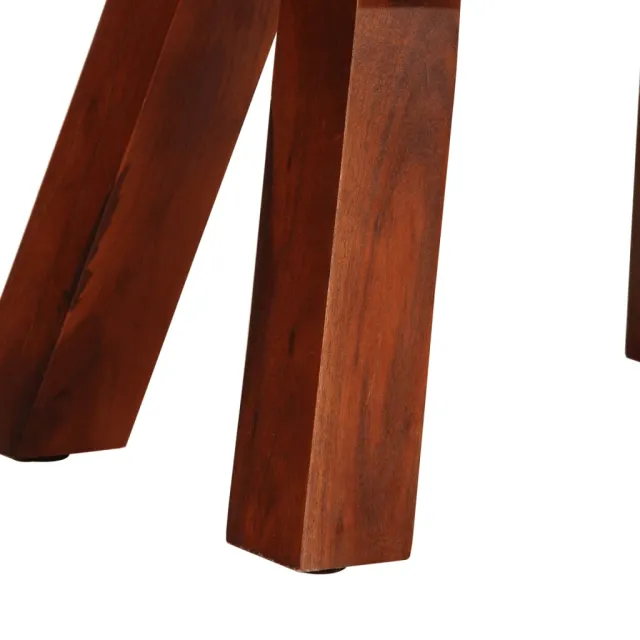 Banc saut de cheval 38 cm marron cuir véritable et manguier