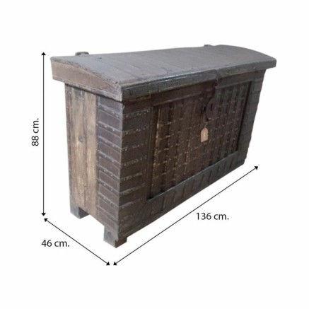 Koffer Alexandra House Living Bruin Ijzer Acacia Mangohout 46 x 88 x 1 2