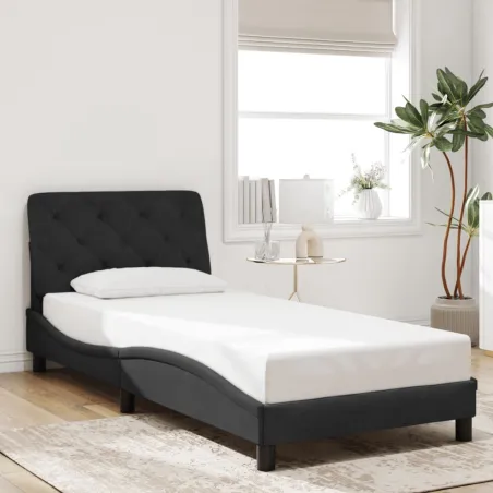 Cadre de lit sans matelas noir 80x200 cm velours