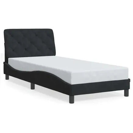 Cadre de lit sans matelas noir 80x200 cm velours 2