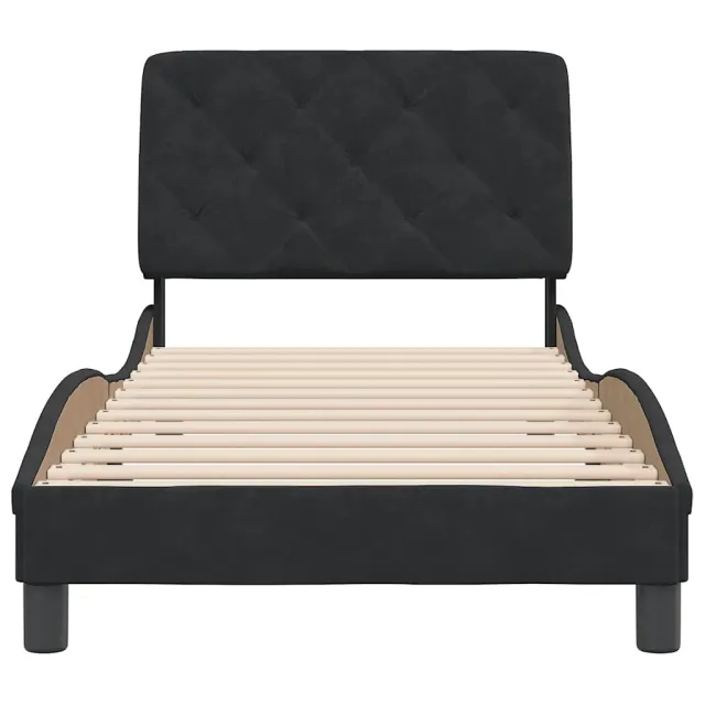 Cadre de lit sans matelas noir 80x200 cm velours