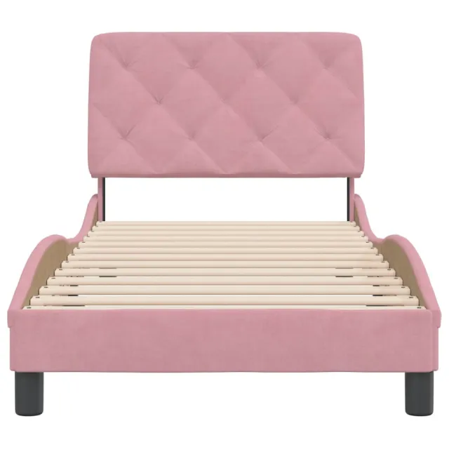 Cadre de lit sans matelas rose 80x200 cm velours