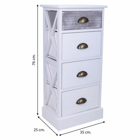 Chest of drawers Alexandra House Living White Paolownia wood MDF Wood