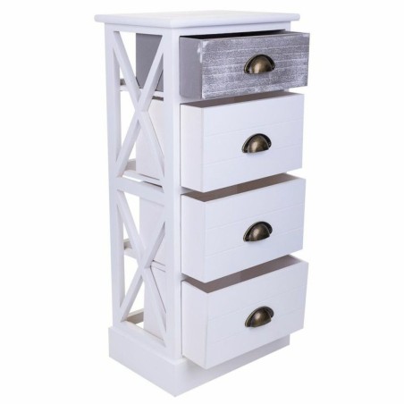 Chest of drawers Alexandra House Living White Paolownia wood MDF Wood