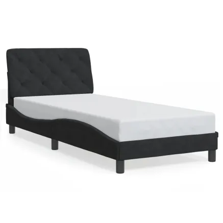 Cadre de lit sans matelas noir 90x200 cm velours 2