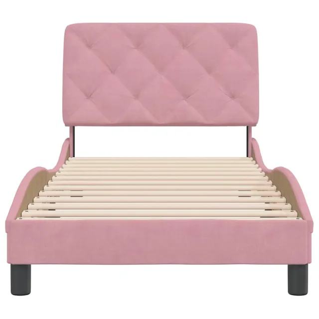 Cadre de lit sans matelas rose 90x200 cm velours