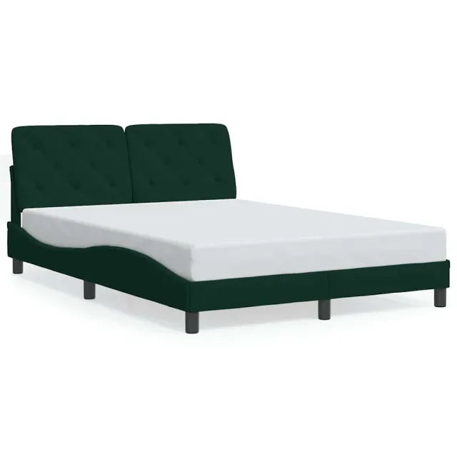 Cadre de lit sans matelas vert foncé 120x200 cm velours