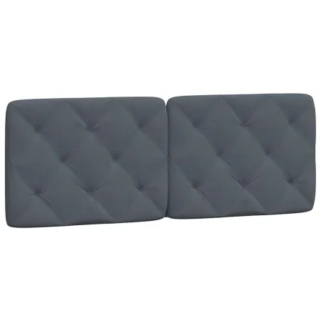 Cadre de lit sans matelas gris foncé 140x190 cm velours