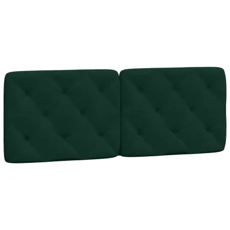 Cadre de lit sans matelas vert foncé 140x190 cm velours