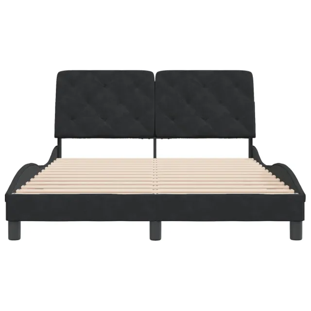 Cadre de lit sans matelas noir 140x200 cm velours