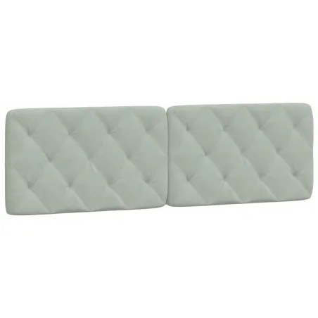 Cadre de lit sans matelas gris clair 160x200 cm velours