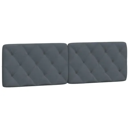 Cadre de lit sans matelas gris foncé 160x200 cm velours