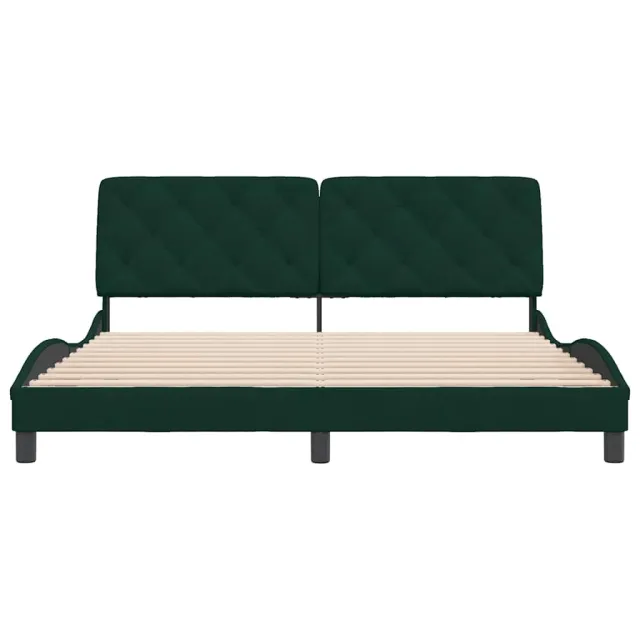 Cadre de lit sans matelas vert foncé 180x200 cm velours