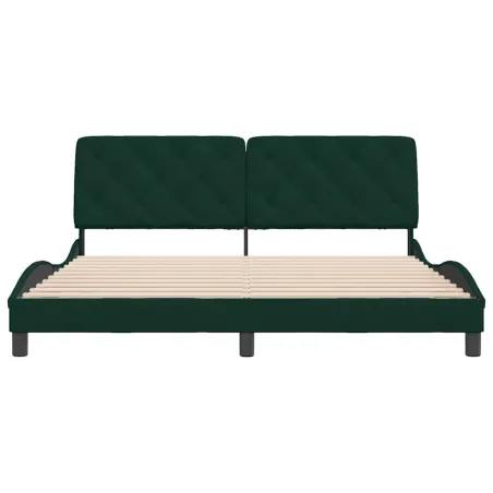 Cadre de lit sans matelas vert foncé 180x200 cm velours